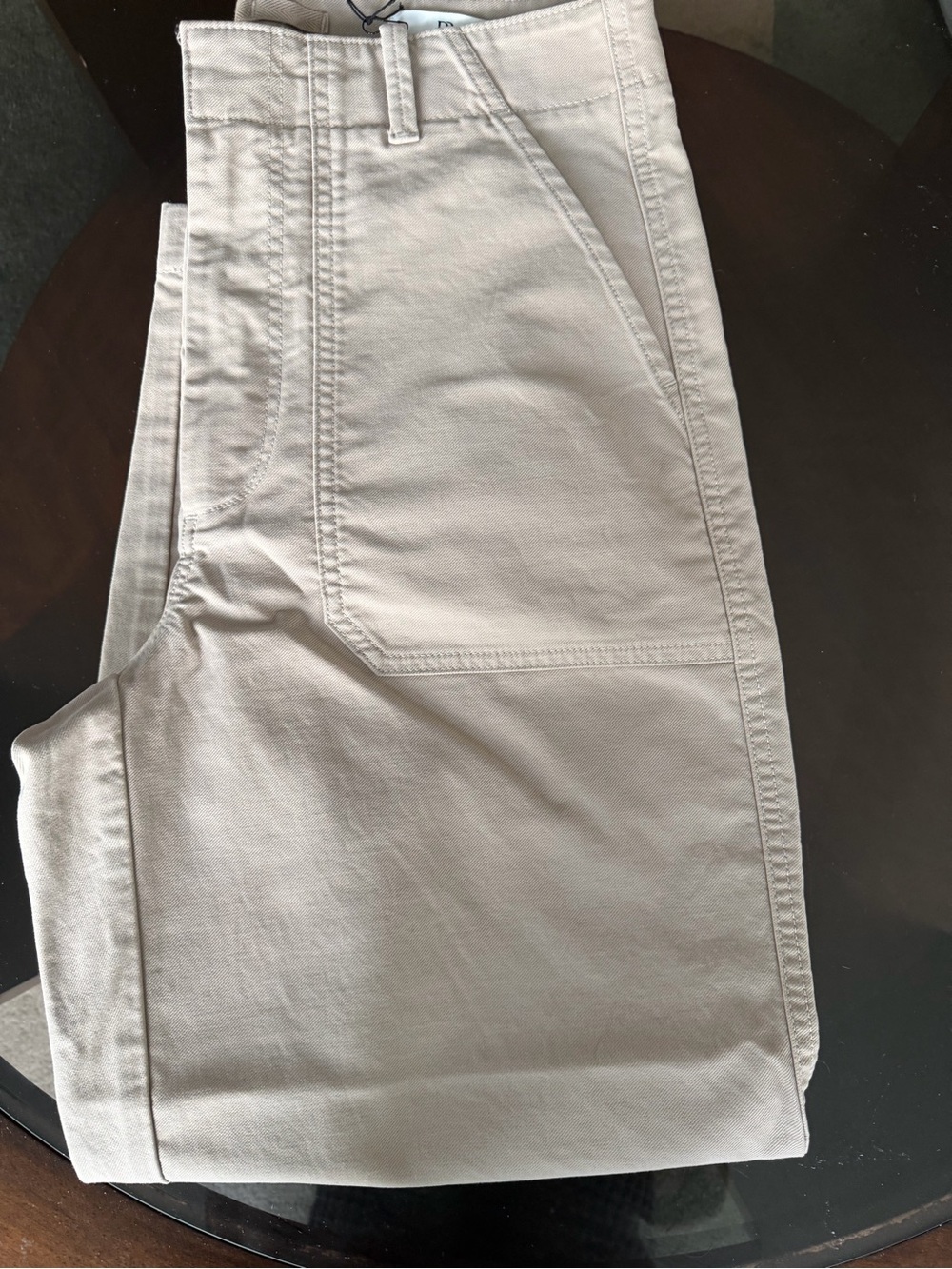 Banana Republic Cropped Barrel Leg Ankle Pants in Light Taupe